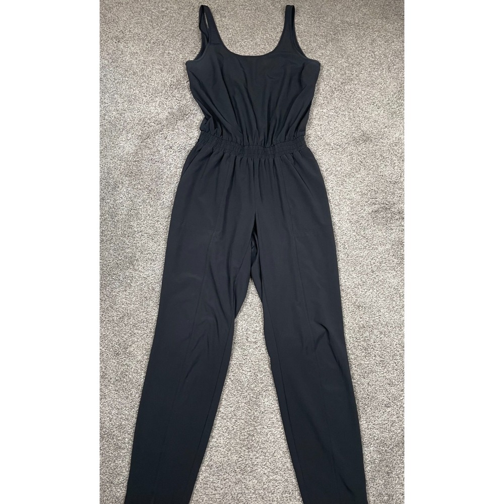 Athleta Jumpsuit Womens 4 Black Tank Pants Stretch Preppy Casual Minimal Slim